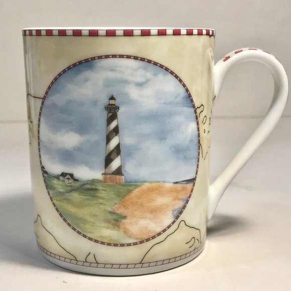 Cape Hatteras Lighthouse Light Coffee Cup Mug American Atelier At Home Porcelain - Picture 3 of 13